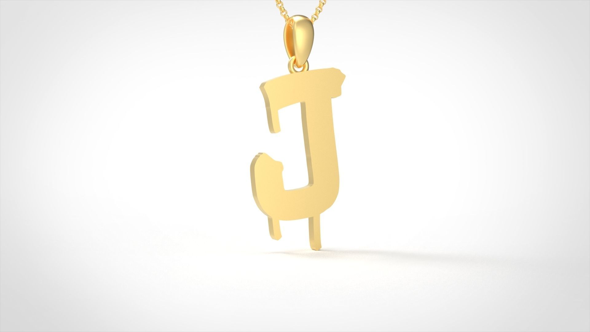 Model 1013 J Russelot Initial Letter Alphabet Pendant 3D print model_2