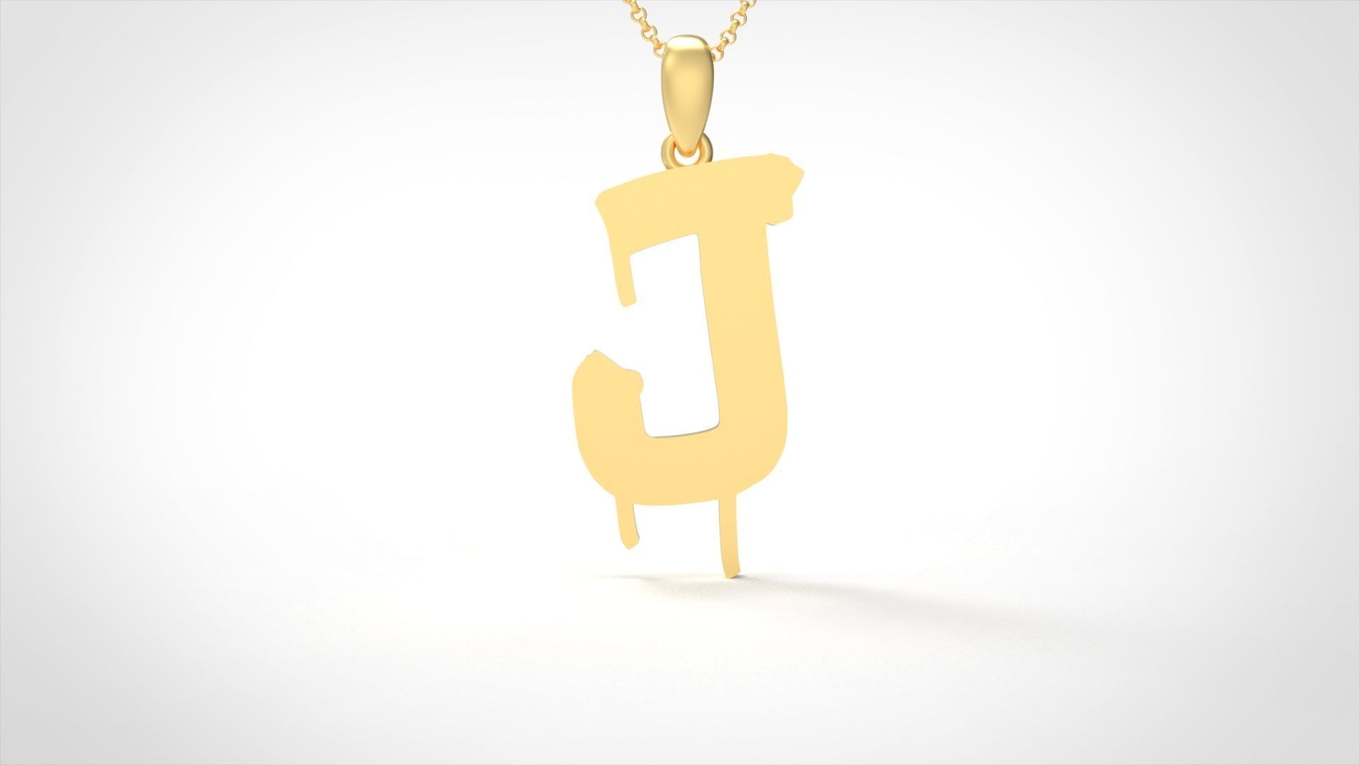 Model 1013 J Russelot Initial Letter Alphabet Pendant 3D print model_4