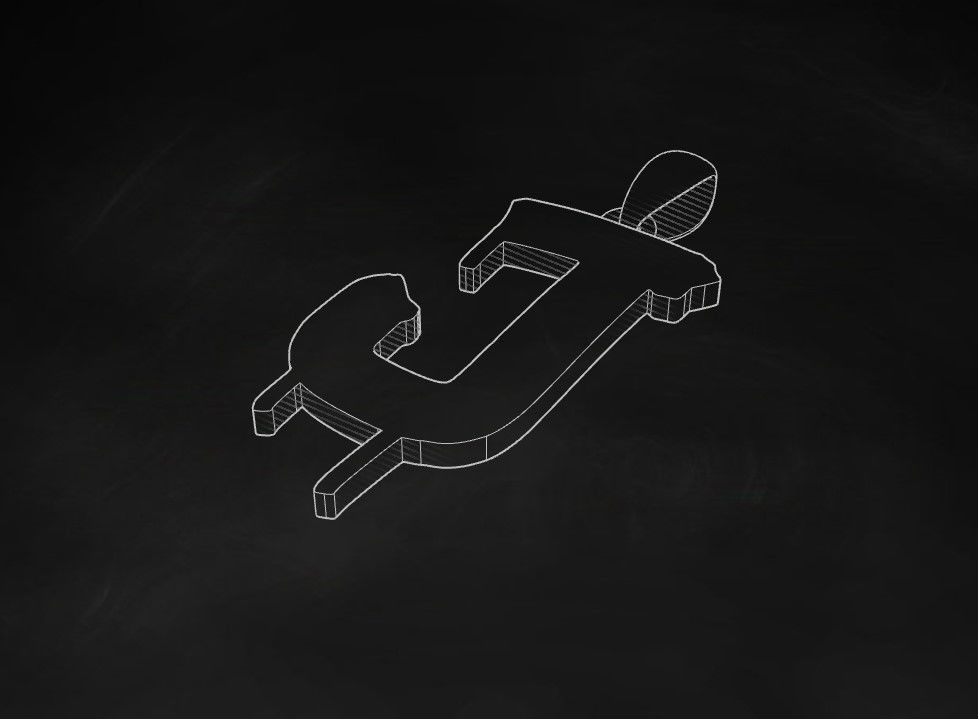 Model 1013 J Russelot Initial Letter Alphabet Pendant 3D print model_9