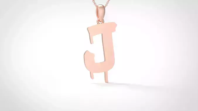 Model 1013 J Russelot Initial Letter Alphabet Pendant 3D print model