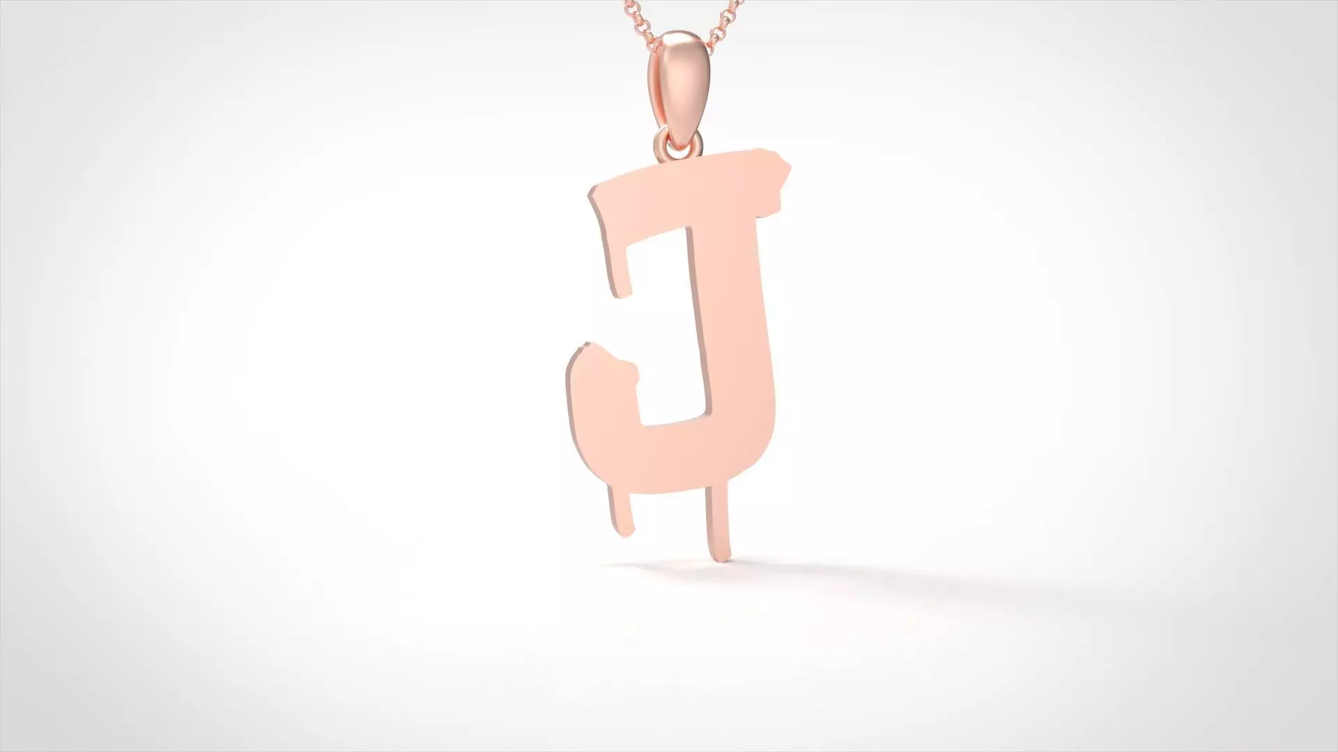 Model 1013 J Russelot Initial Letter Alphabet Pendant 3D print model_0