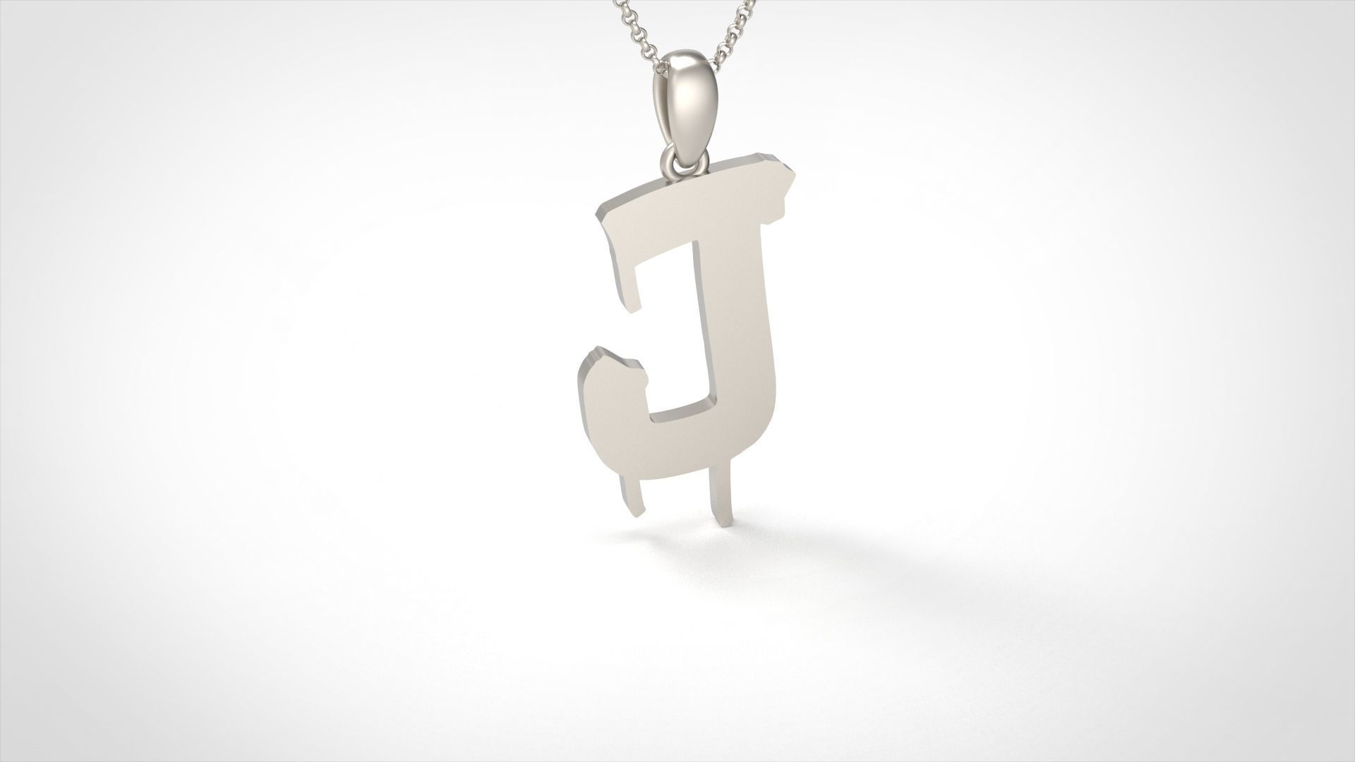 Model 1013 J Russelot Initial Letter Alphabet Pendant 3D print model_3
