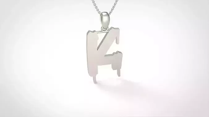 Model 1014 K Russelot Initial Letter Alphabet Pendant 3D print model