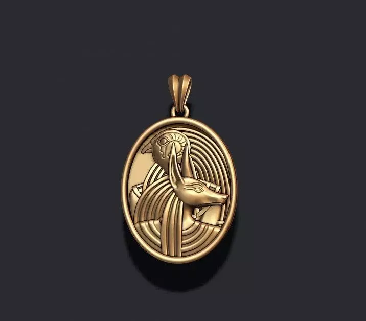 Horus Anubis pendant 3D print model_0