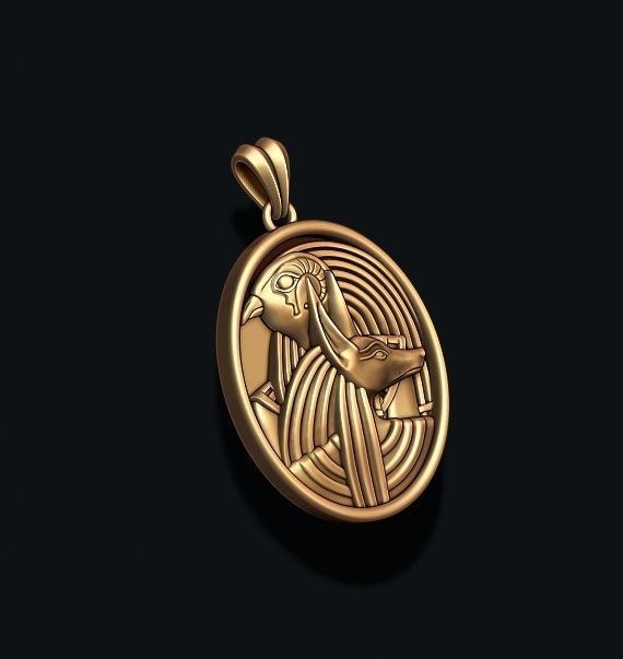 Horus Anubis pendant 3D print model_1