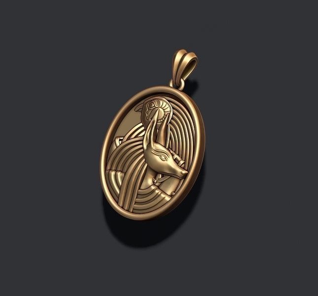 Horus Anubis pendant 3D print model_2