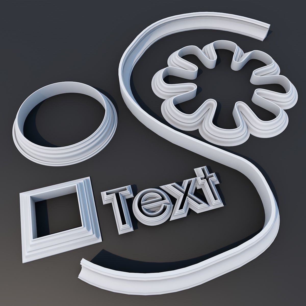 100 Sweep Ceiling Cornice for 3D Print 3D model_6