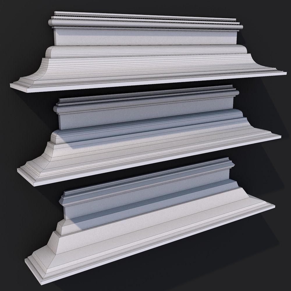 100 Sweep Ceiling Cornice for 3D Print 3D model_7