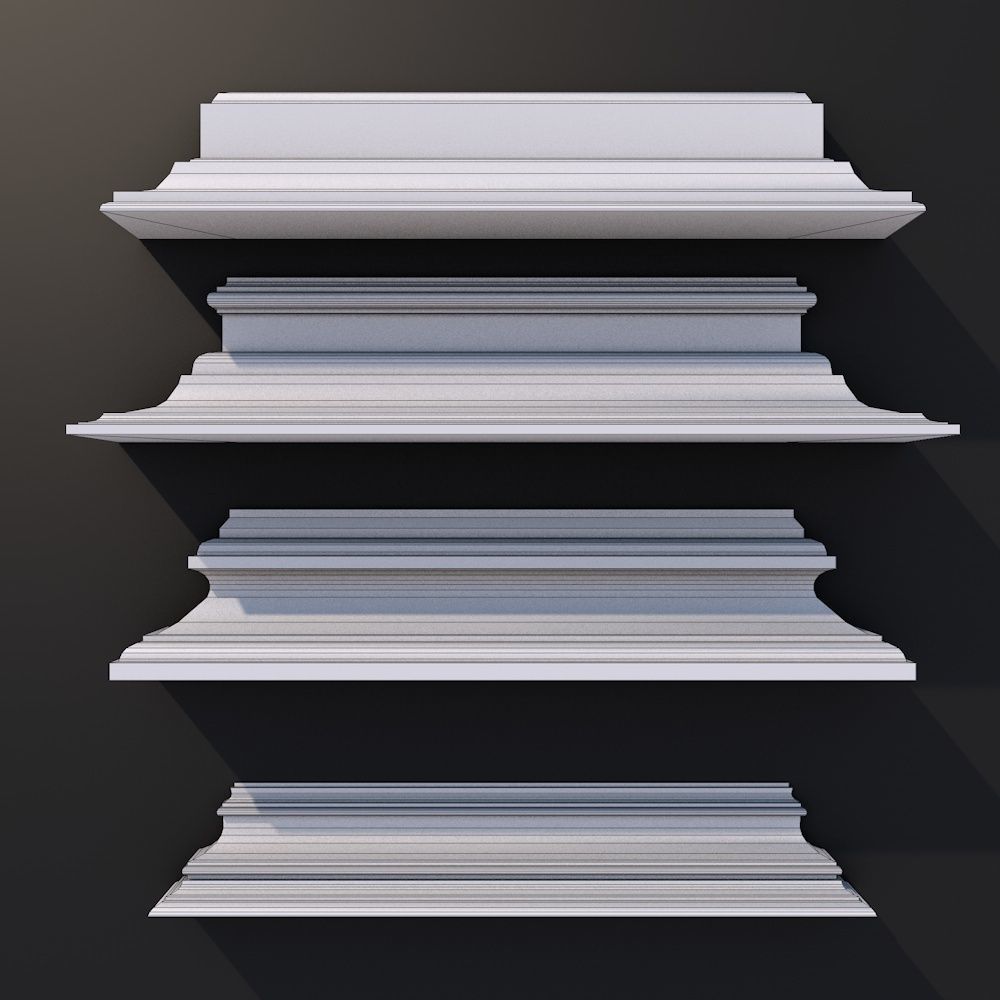 100 Sweep Ceiling Cornice for 3D Print 3D model_3