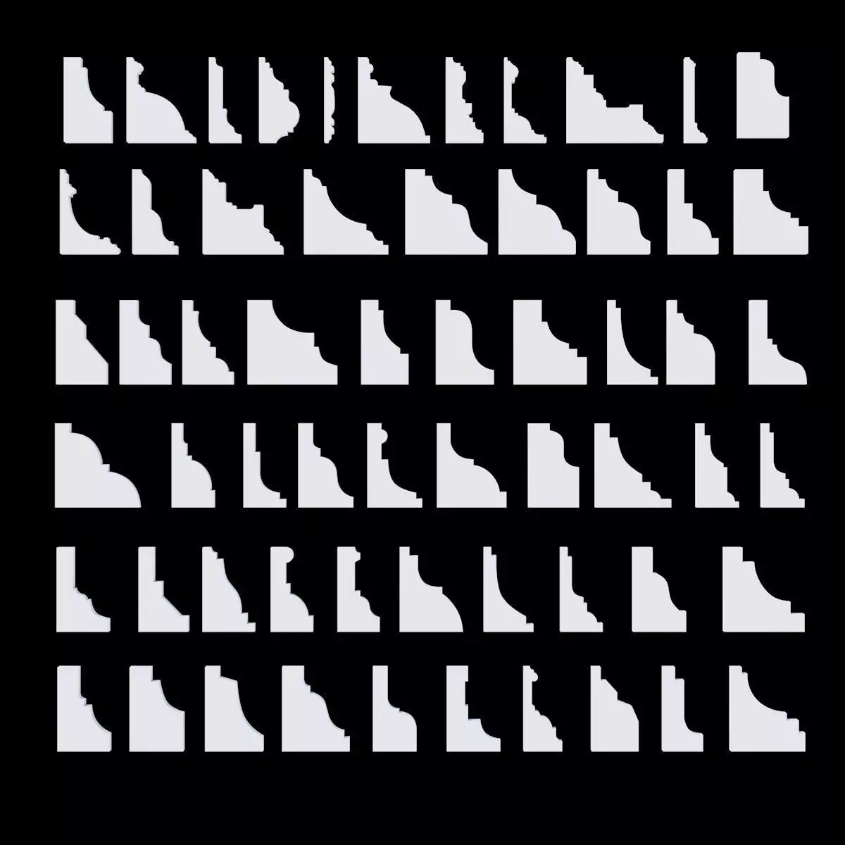 100 Sweep Ceiling Cornice for 3D Print 3D model_0