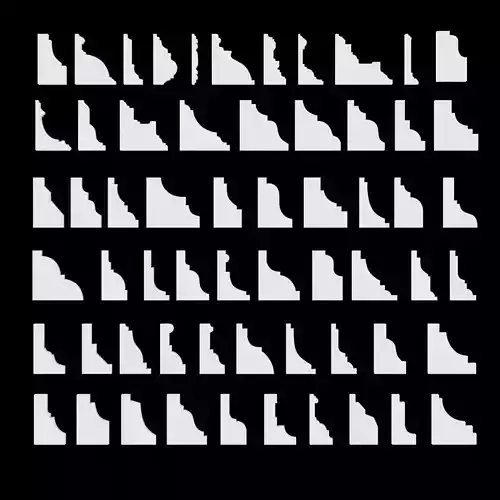 100 Sweep Ceiling Cornice for 3D Print 3D model
