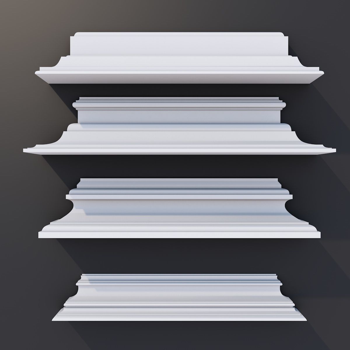 100 Sweep Ceiling Cornice for 3D Print 3D model_2