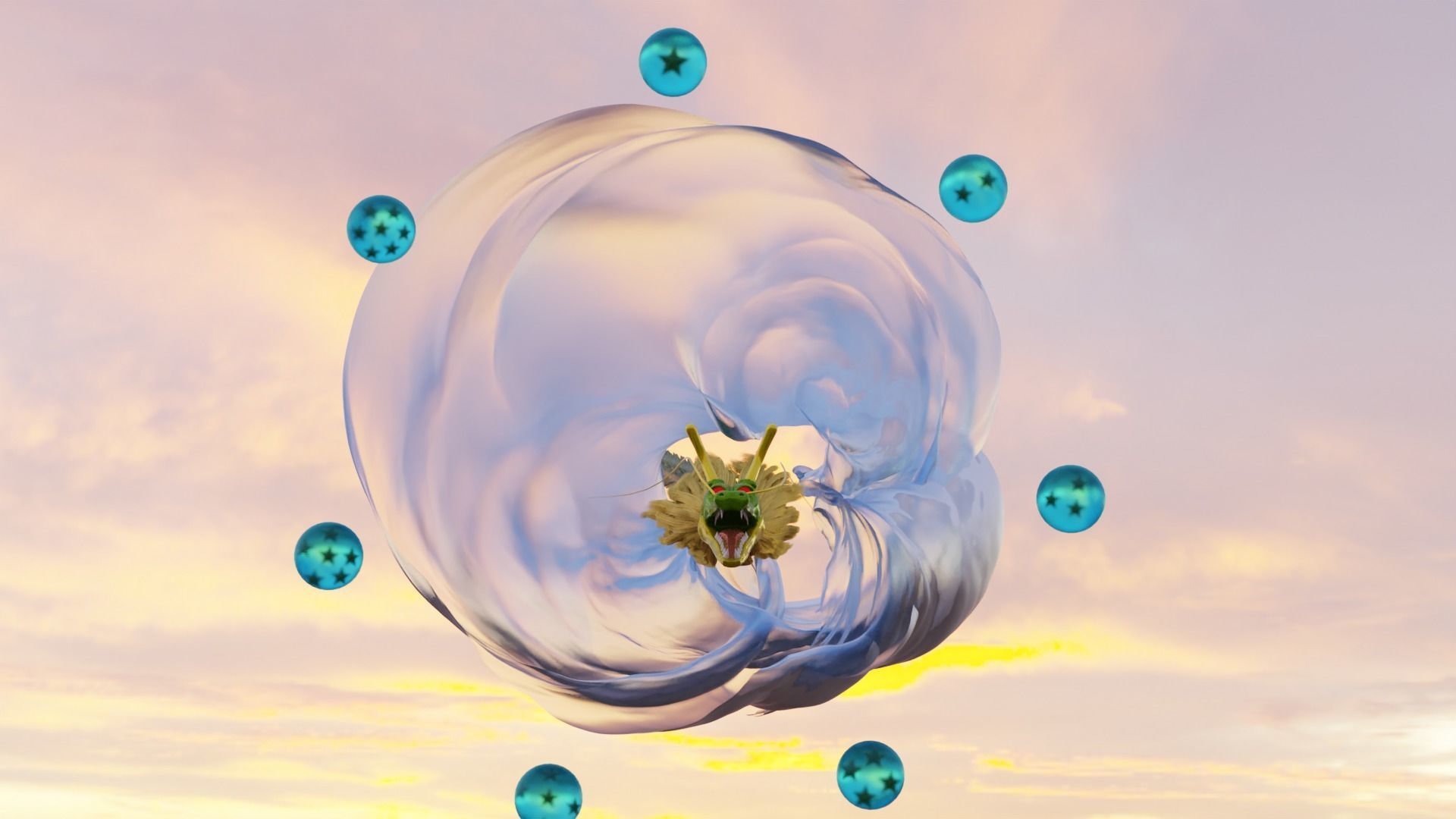 shenlong bubble in sky 3D model_4