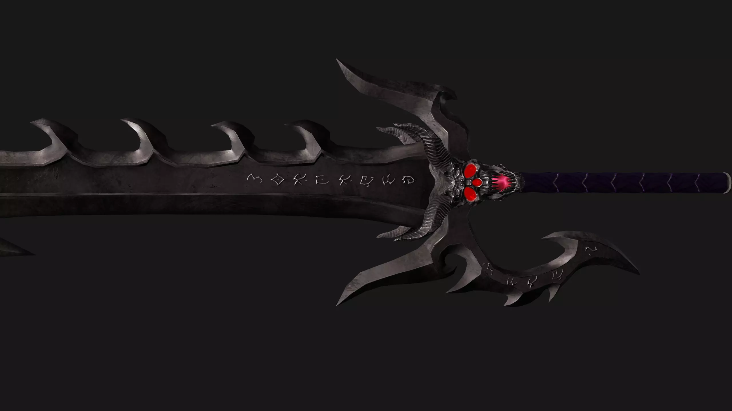 Fantasy sword PBR Low-poly 3D model_0