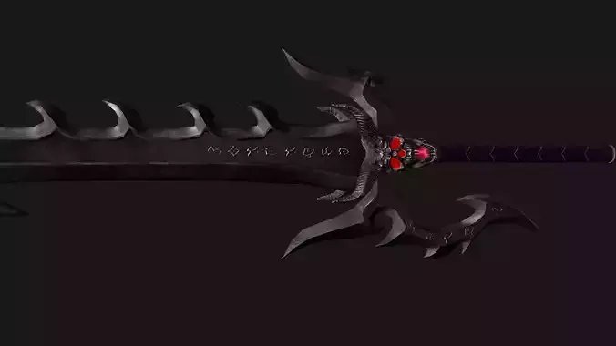 Fantasy sword PBR Low-poly 3D model