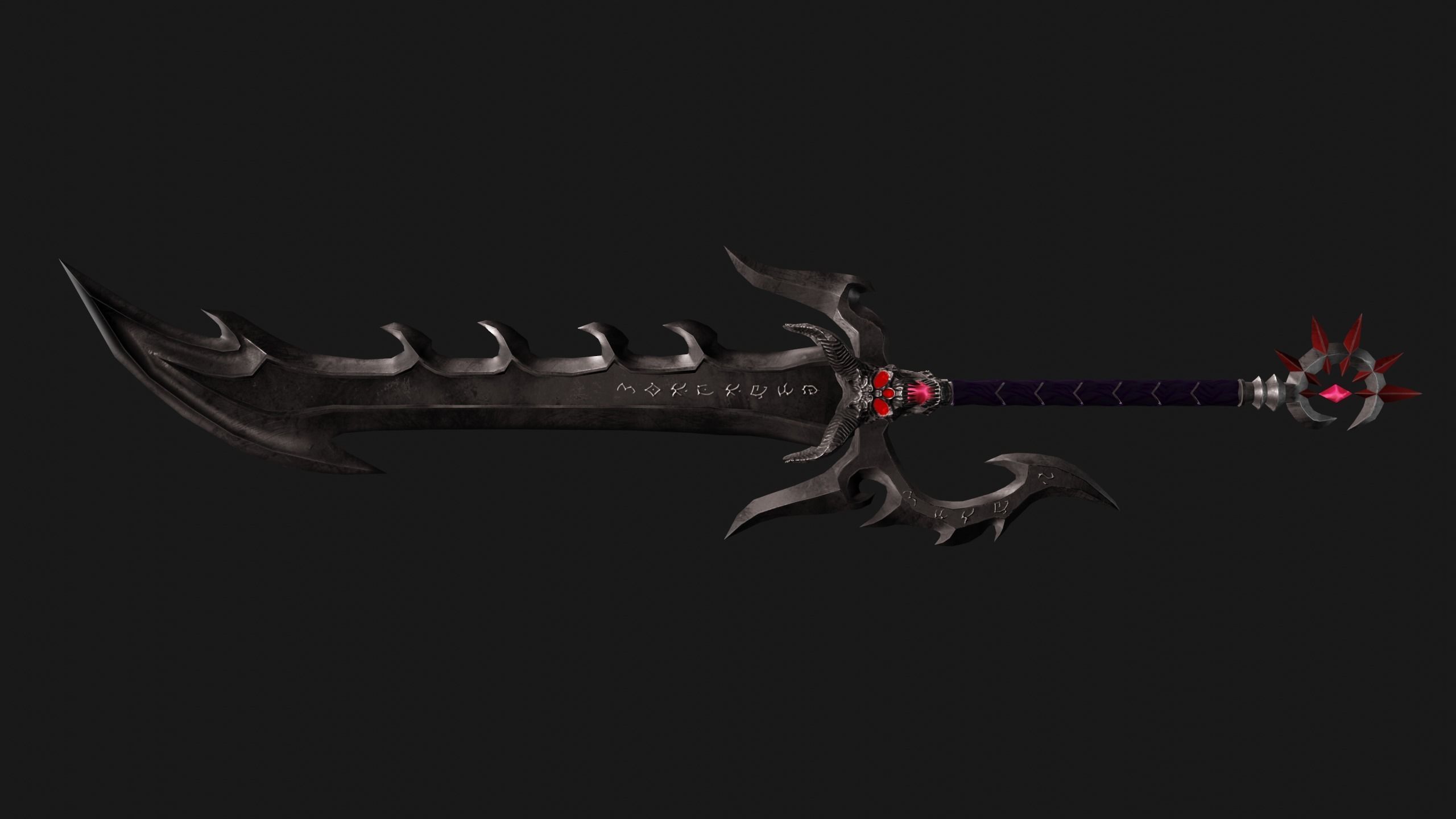 Fantasy sword PBR Low-poly 3D model_2