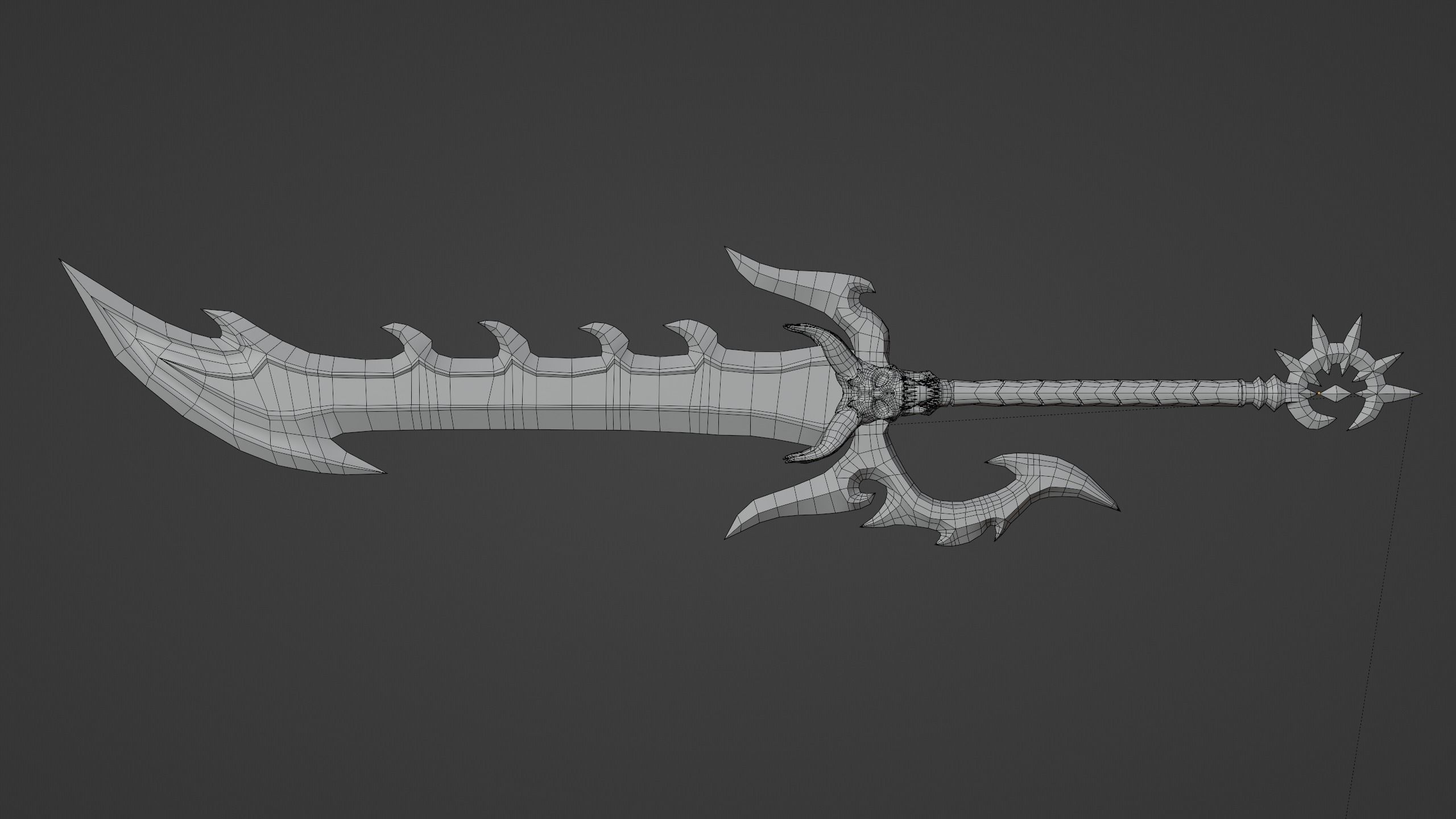 Fantasy sword PBR Low-poly 3D model_13