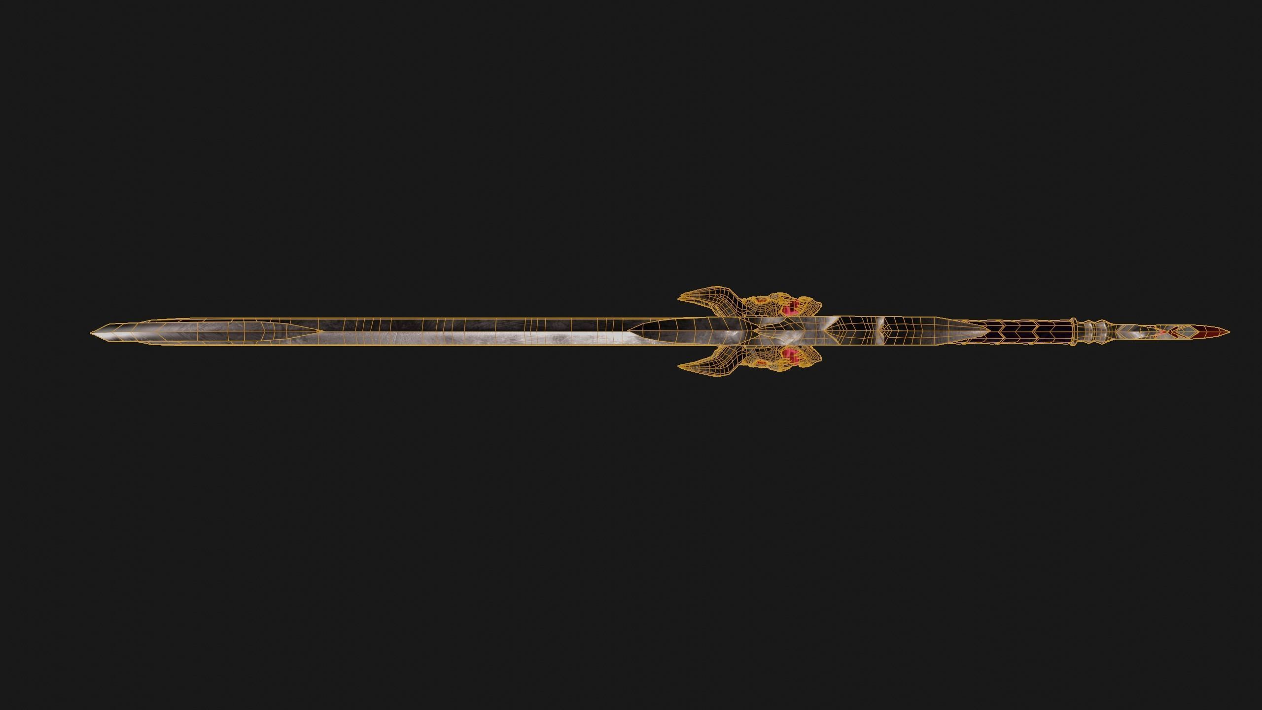 Fantasy sword PBR Low-poly 3D model_12