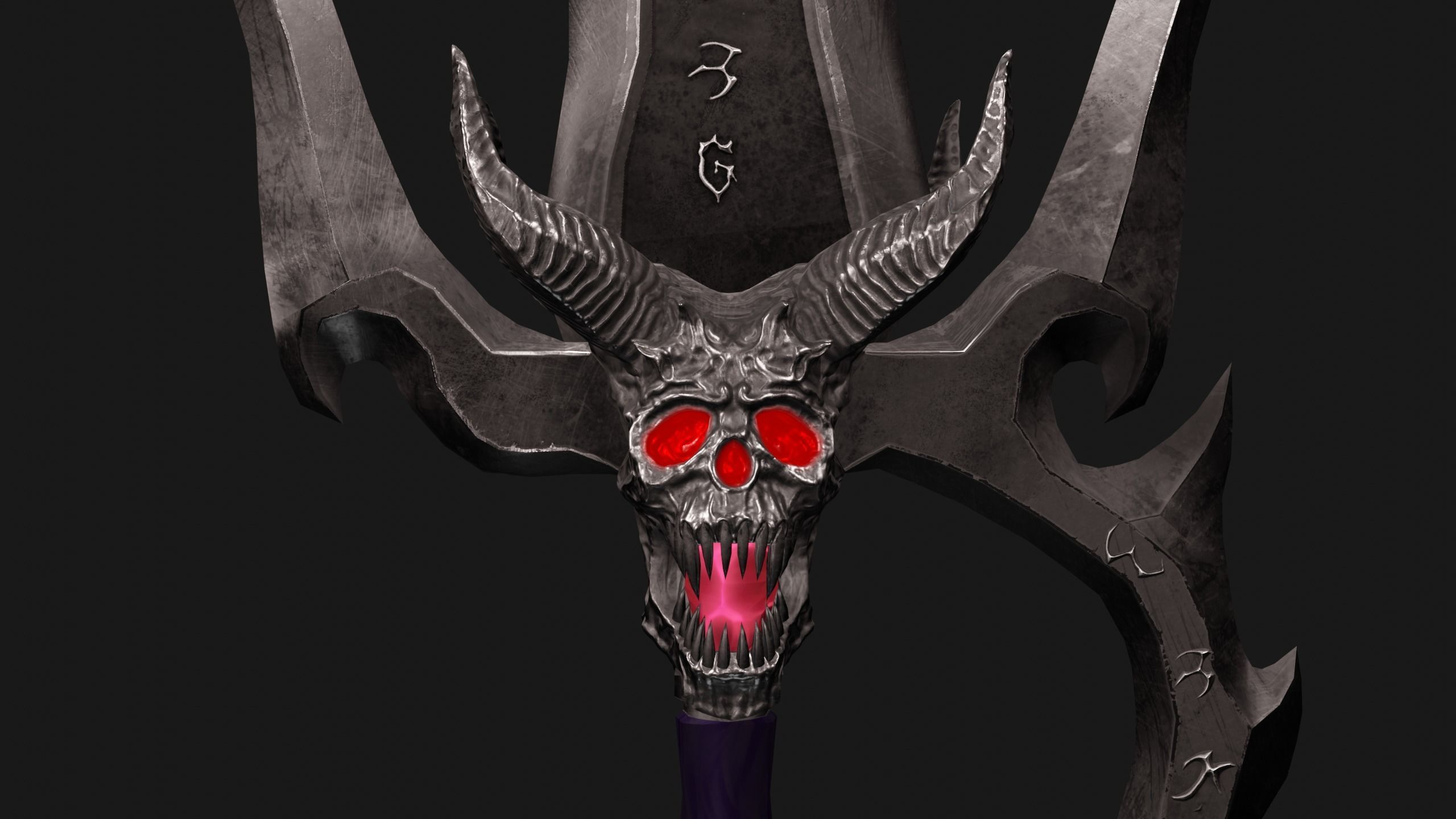 Fantasy sword PBR Low-poly 3D model_8