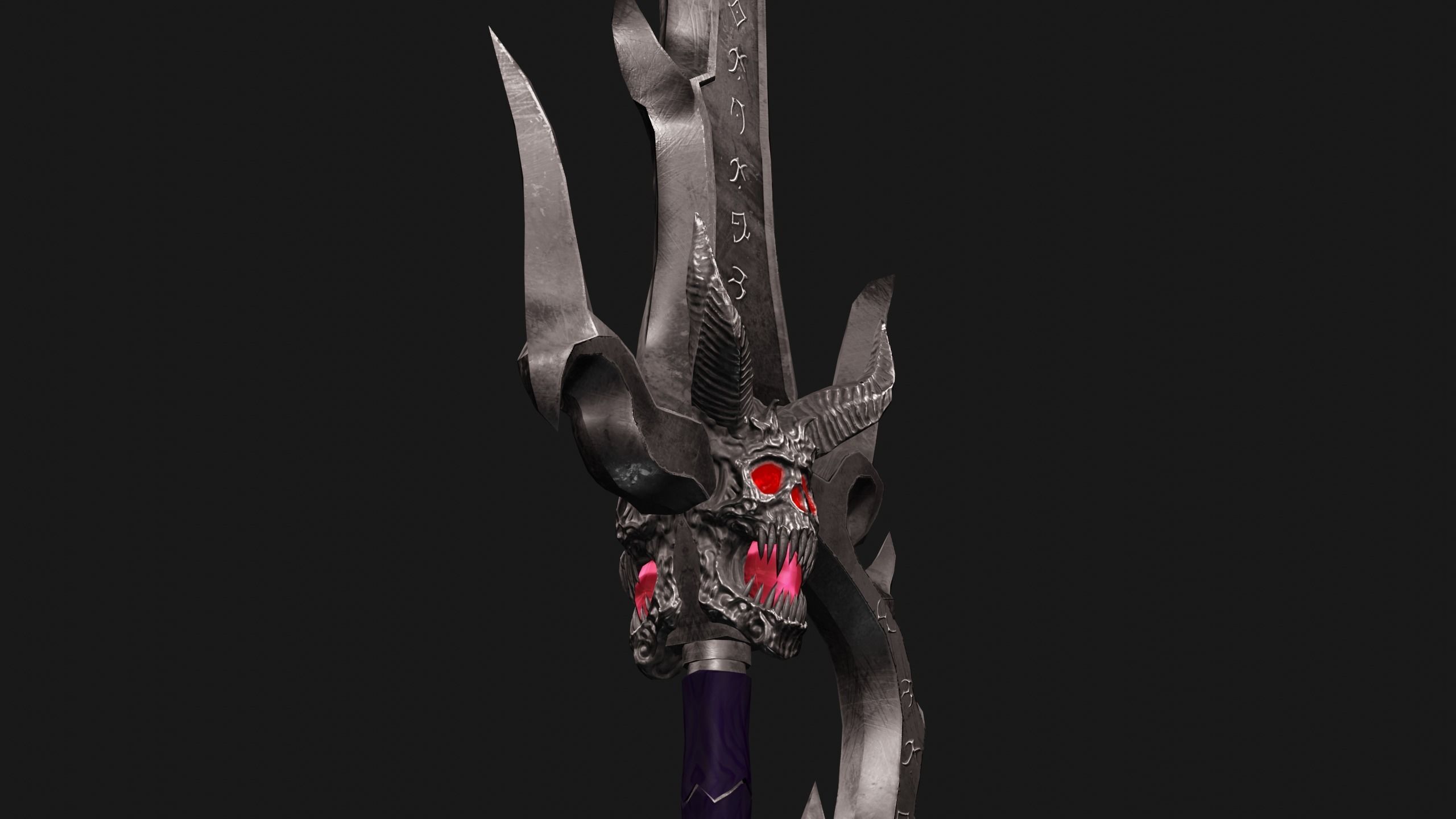 Fantasy sword PBR Low-poly 3D model_9