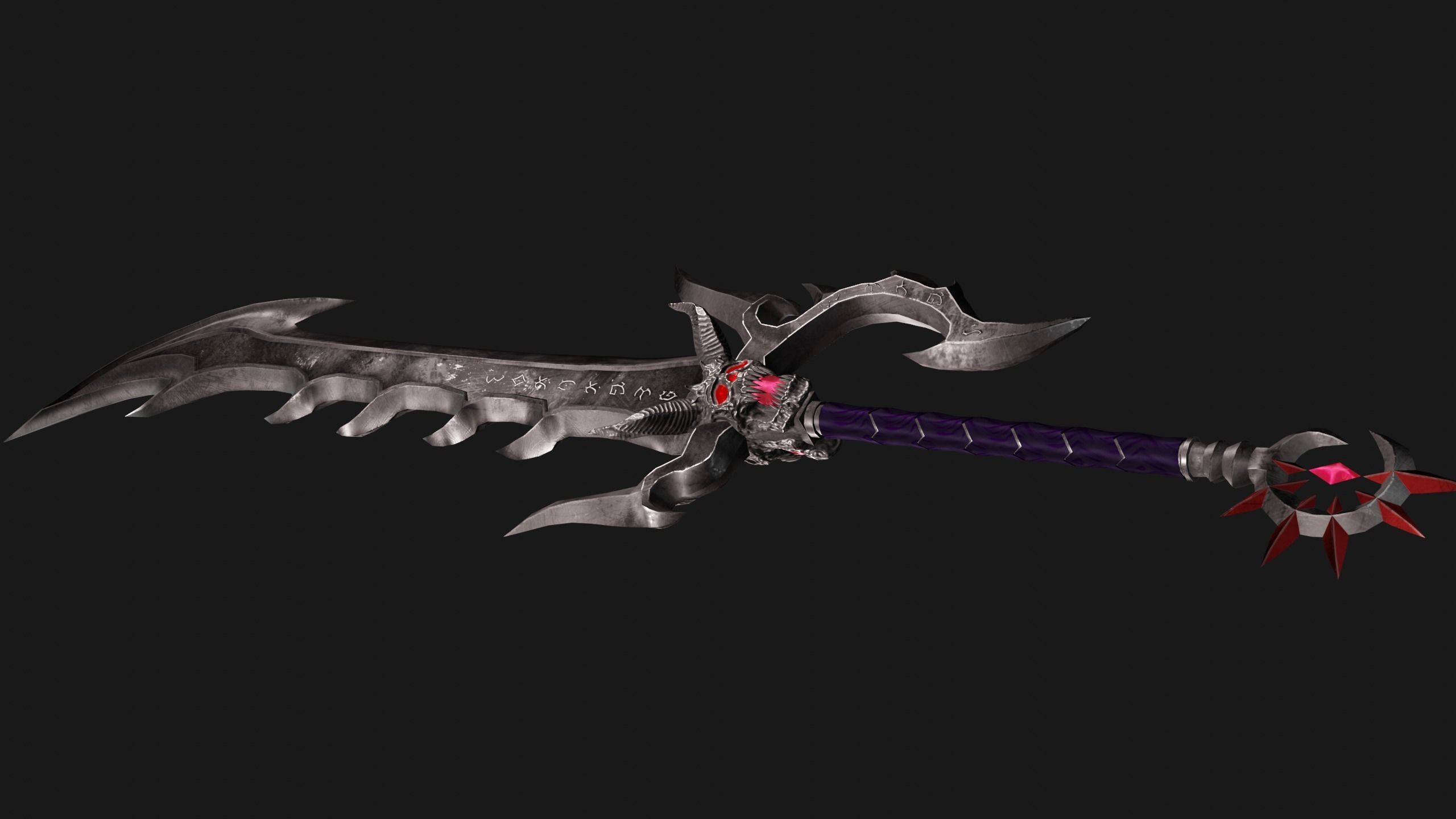 Fantasy sword PBR Low-poly 3D model_7
