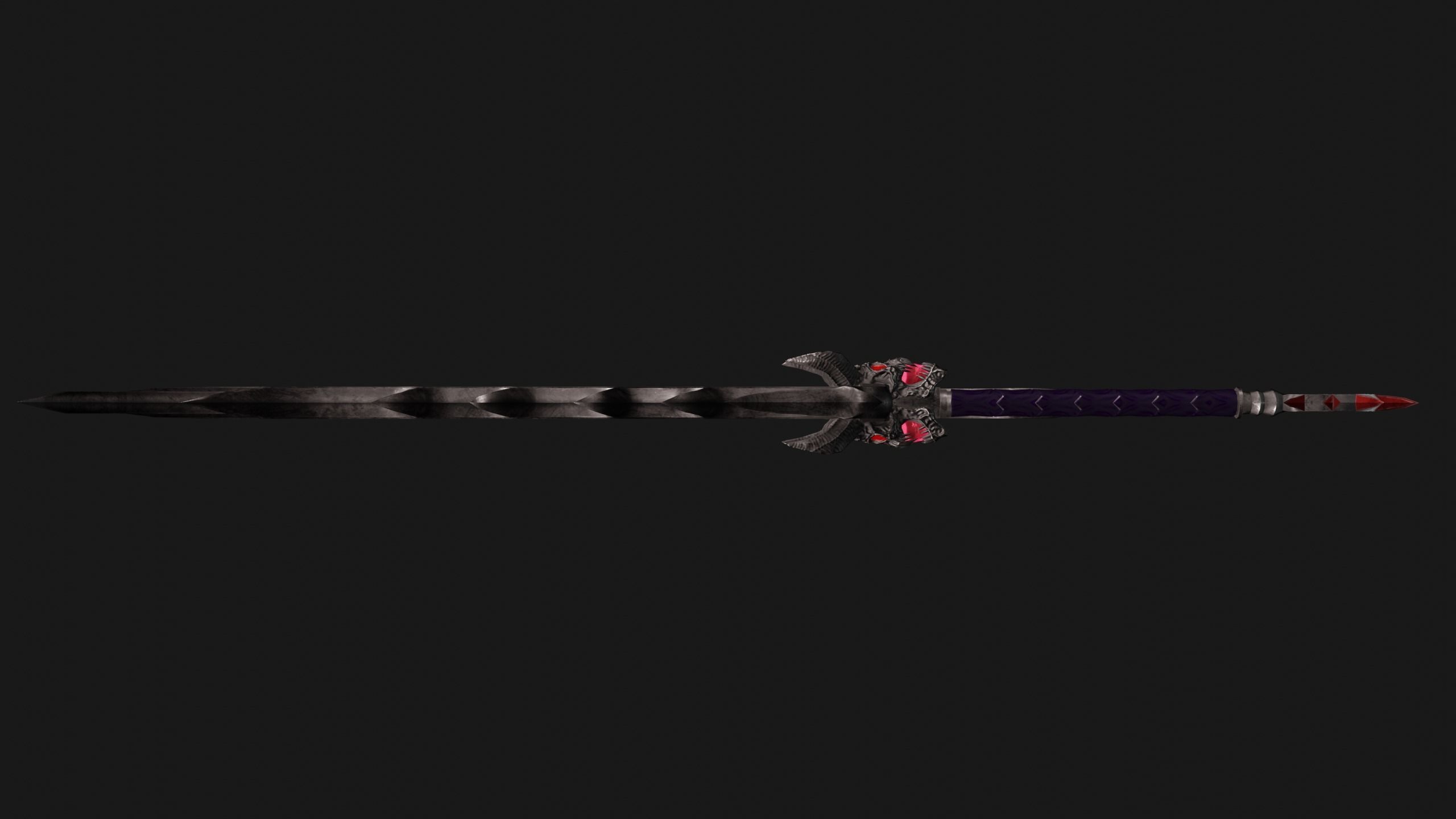 Fantasy sword PBR Low-poly 3D model_3