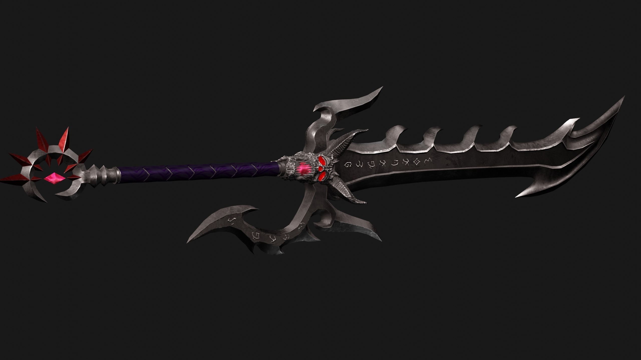 Fantasy sword PBR Low-poly 3D model_5