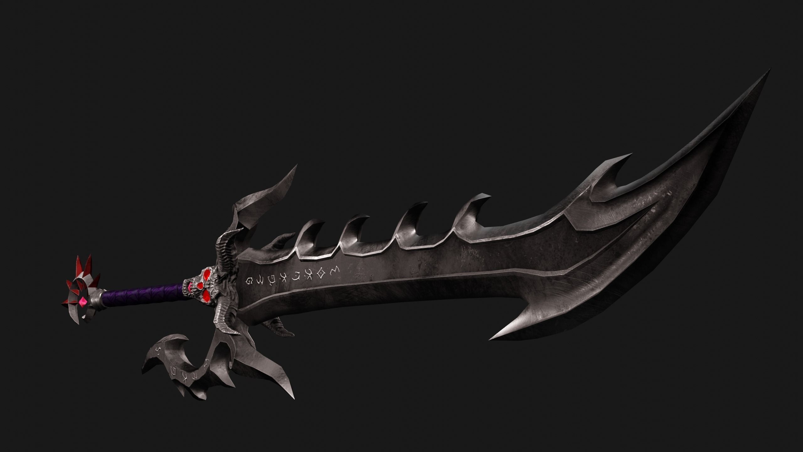 Fantasy sword PBR Low-poly 3D model_6