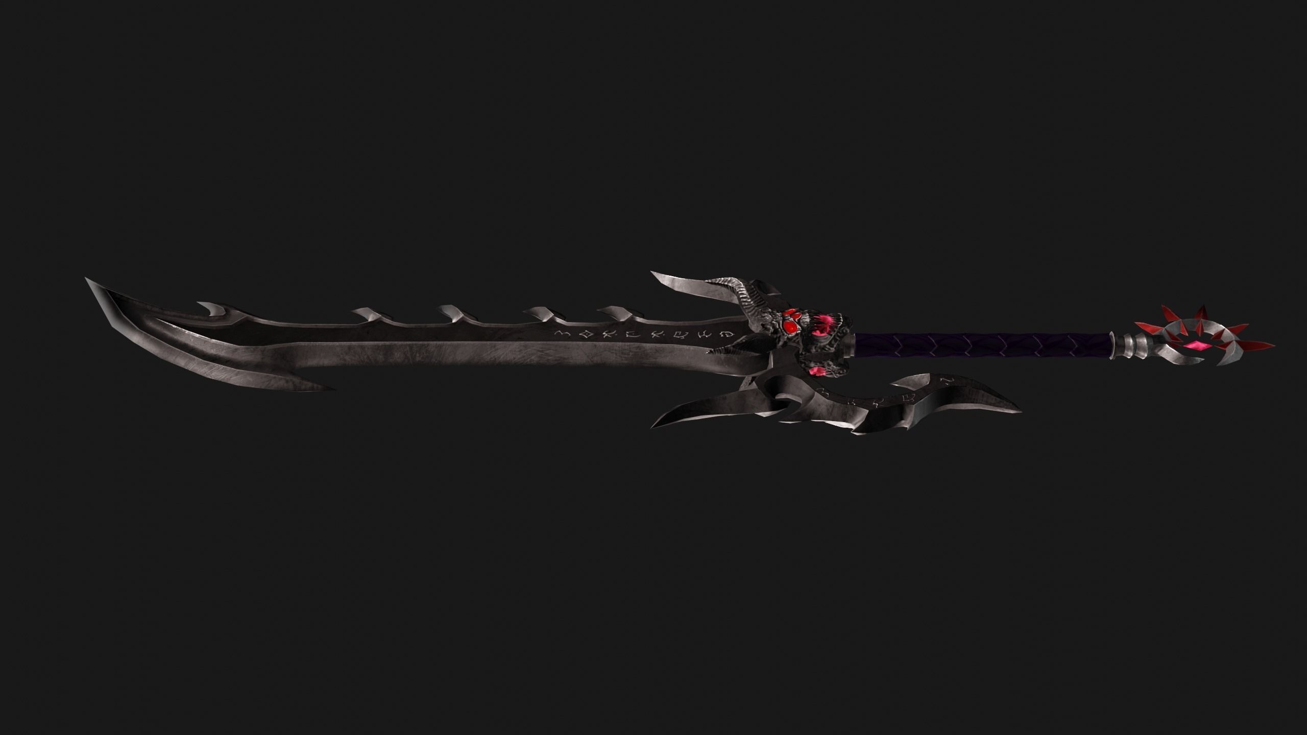 Fantasy sword PBR Low-poly 3D model_4