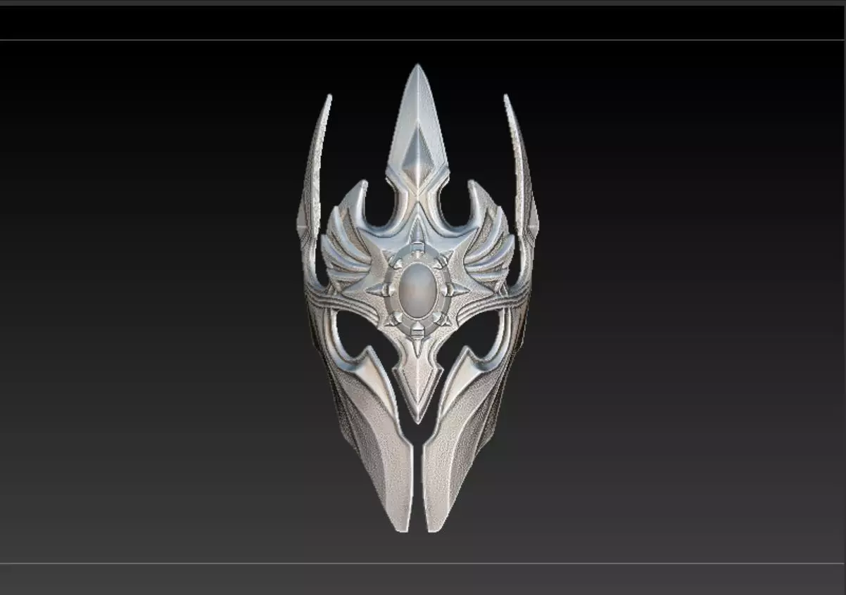 Death Knight 3D Mask - Lich King Arthas Warcraft helmet 3D print model_0