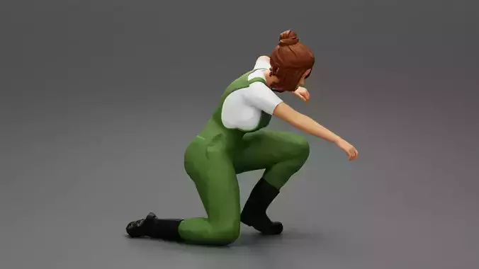 Young Woman Working In Service Station sitting and fixing a car