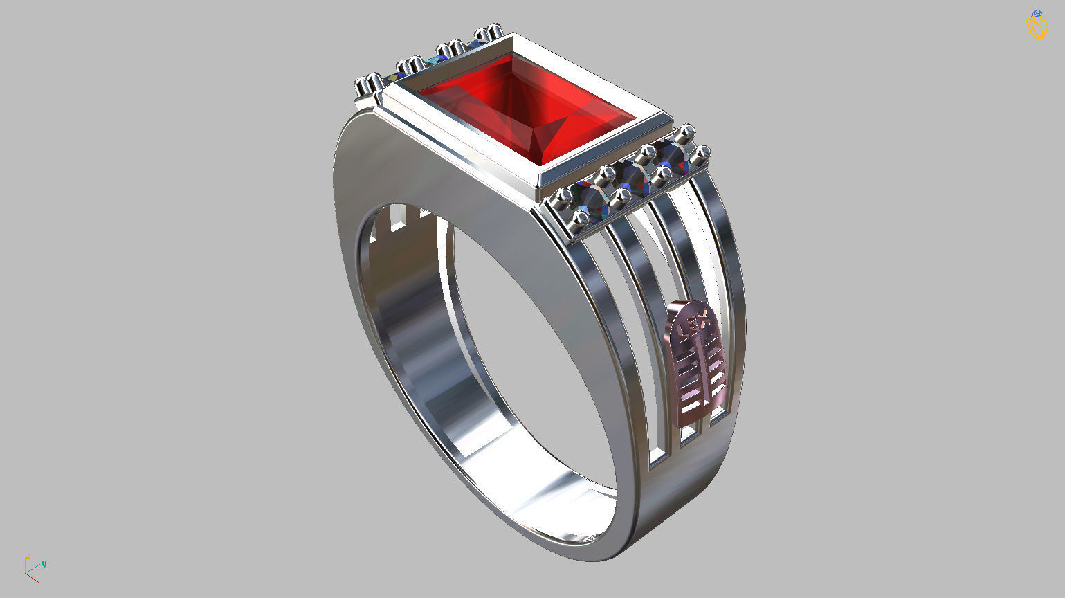 Graduation Ring 3D print model_7