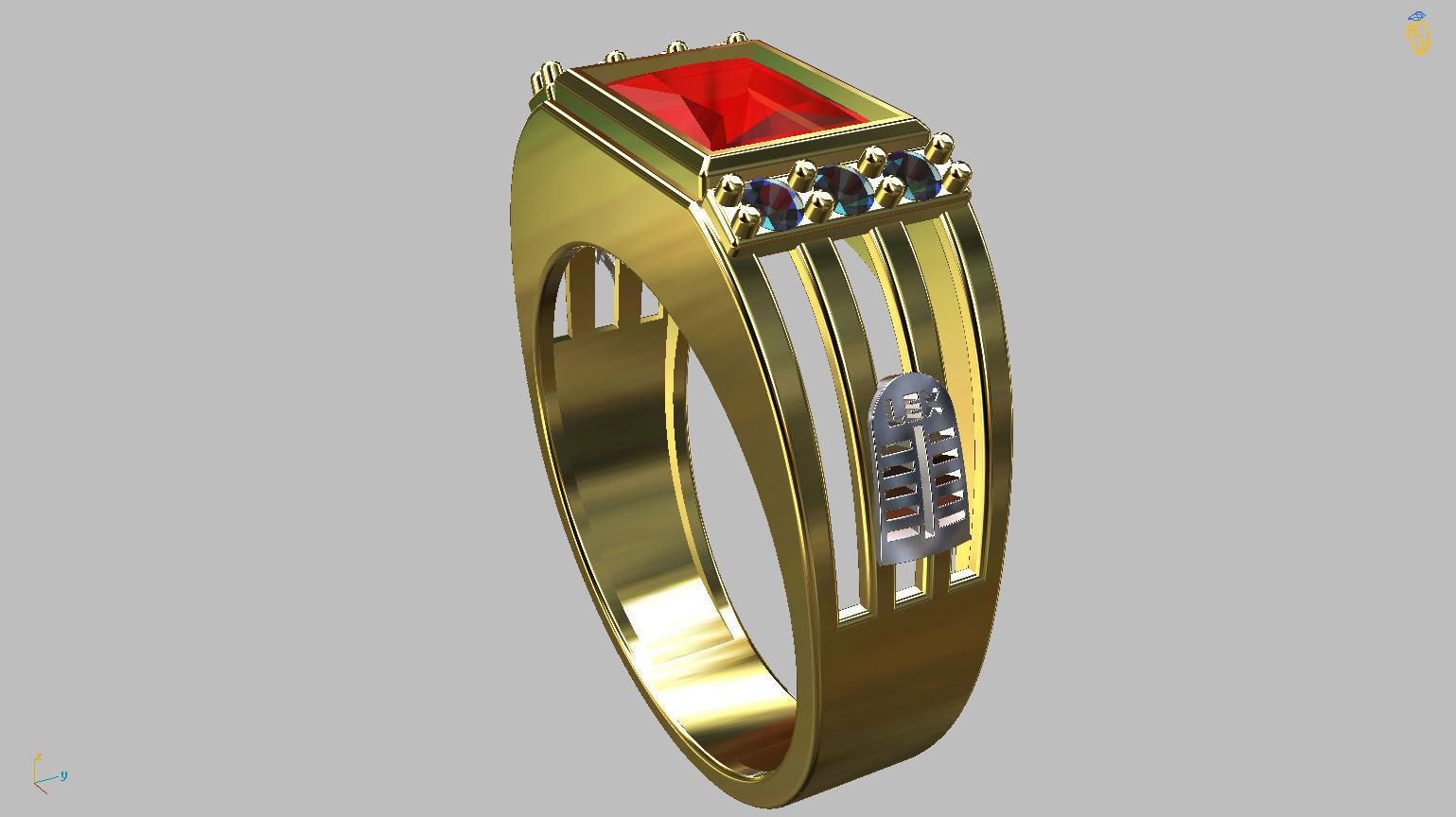Graduation Ring 3D print model_4