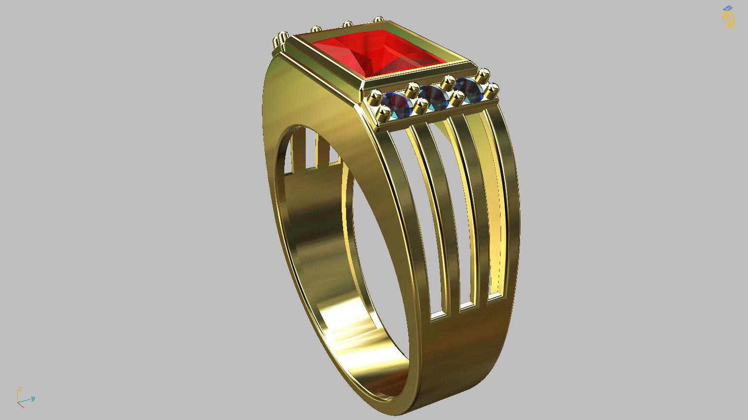 Graduation Ring 3D print model_5