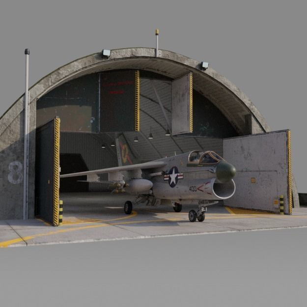 NATO AIRCRAFT SHELTER V1 Free low-poly 3D model_12