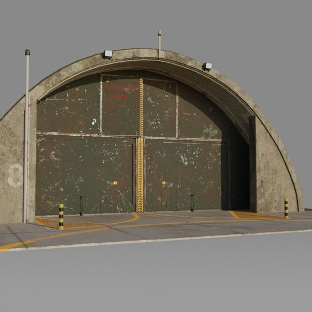 NATO AIRCRAFT SHELTER V1 Free low-poly 3D model_14