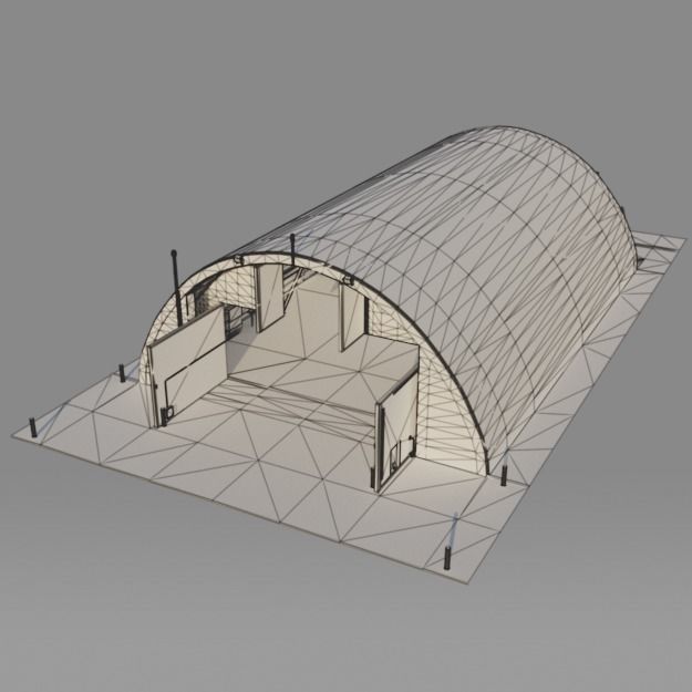 NATO AIRCRAFT SHELTER V1 Free low-poly 3D model_17