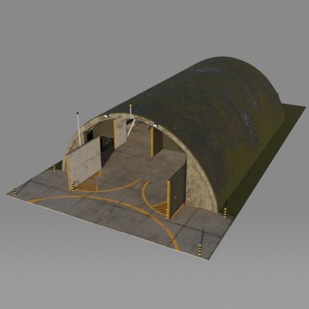NATO AIRCRAFT SHELTER V1 Free low-poly 3D model_11