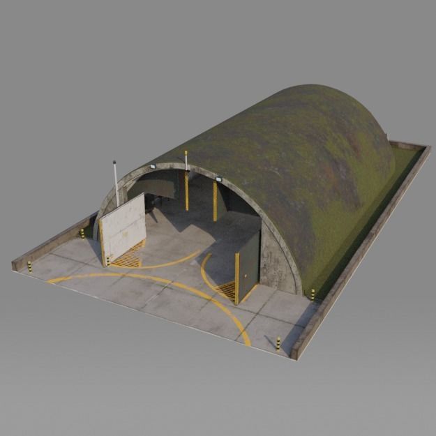 NATO AIRCRAFT SHELTER V1 Free low-poly 3D model_8