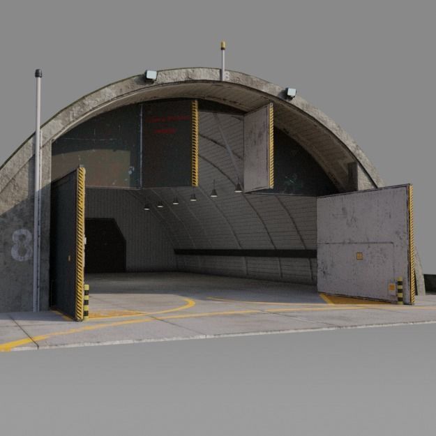 NATO AIRCRAFT SHELTER V1 Free low-poly 3D model_3