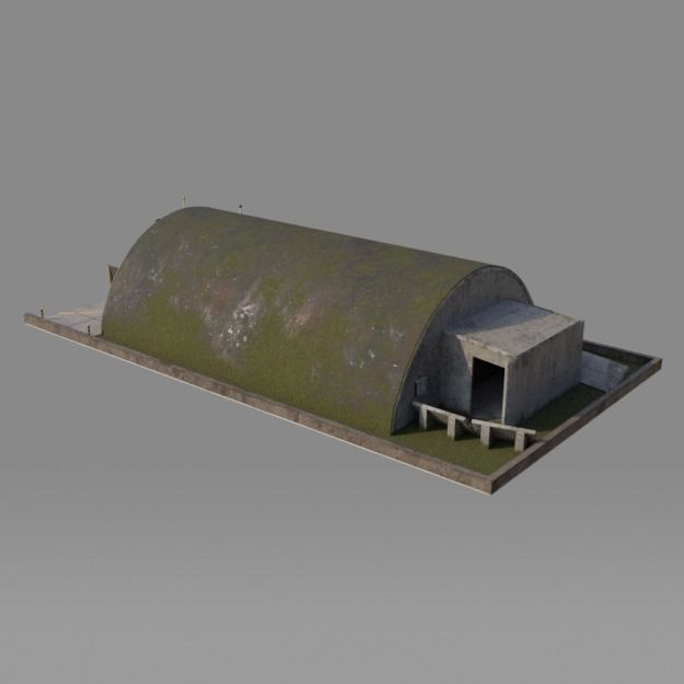 NATO AIRCRAFT SHELTER V1 Free low-poly 3D model_9