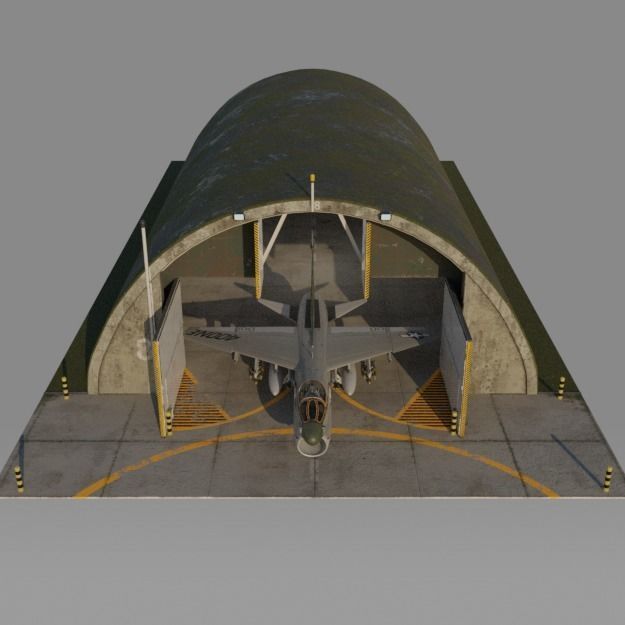 NATO AIRCRAFT SHELTER V1 Free low-poly 3D model_13