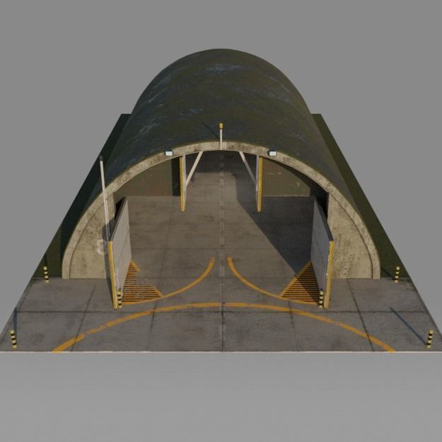 NATO AIRCRAFT SHELTER V1 Free low-poly 3D model_10