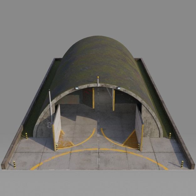 NATO AIRCRAFT SHELTER V1 Free low-poly 3D model_1