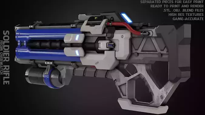 Overwatch Soldier-76 Rifle for Cosplay 3D print model