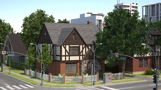 Suburb City 3D model 4
