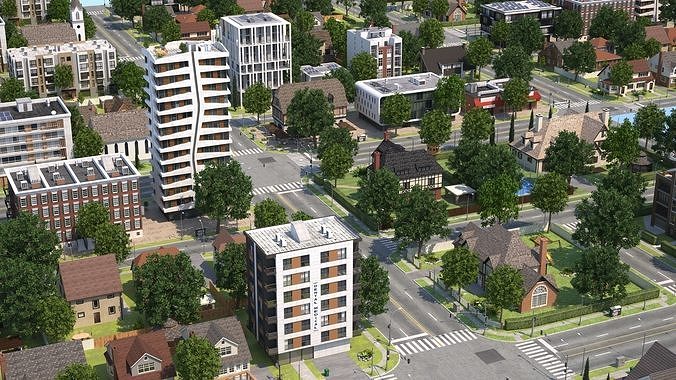 Suburb City 3D model 3