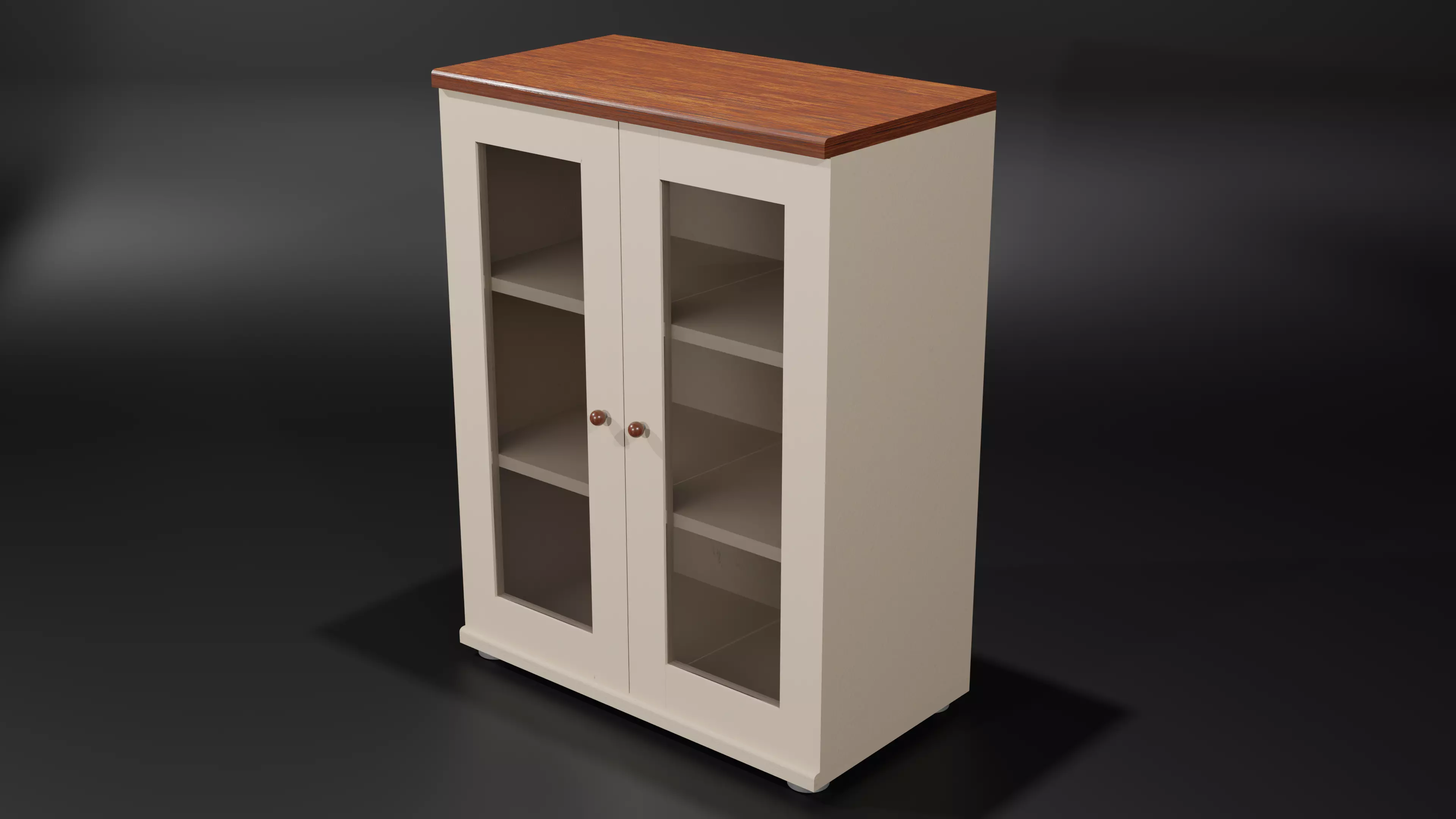 Glass Door Cabinet 3D Model 3D model_0
