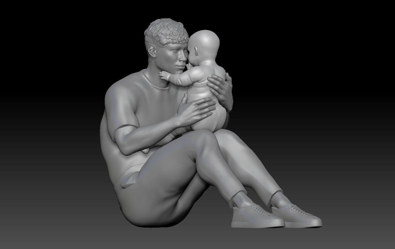DAD WITH NEWBORN 4 3D print model_5