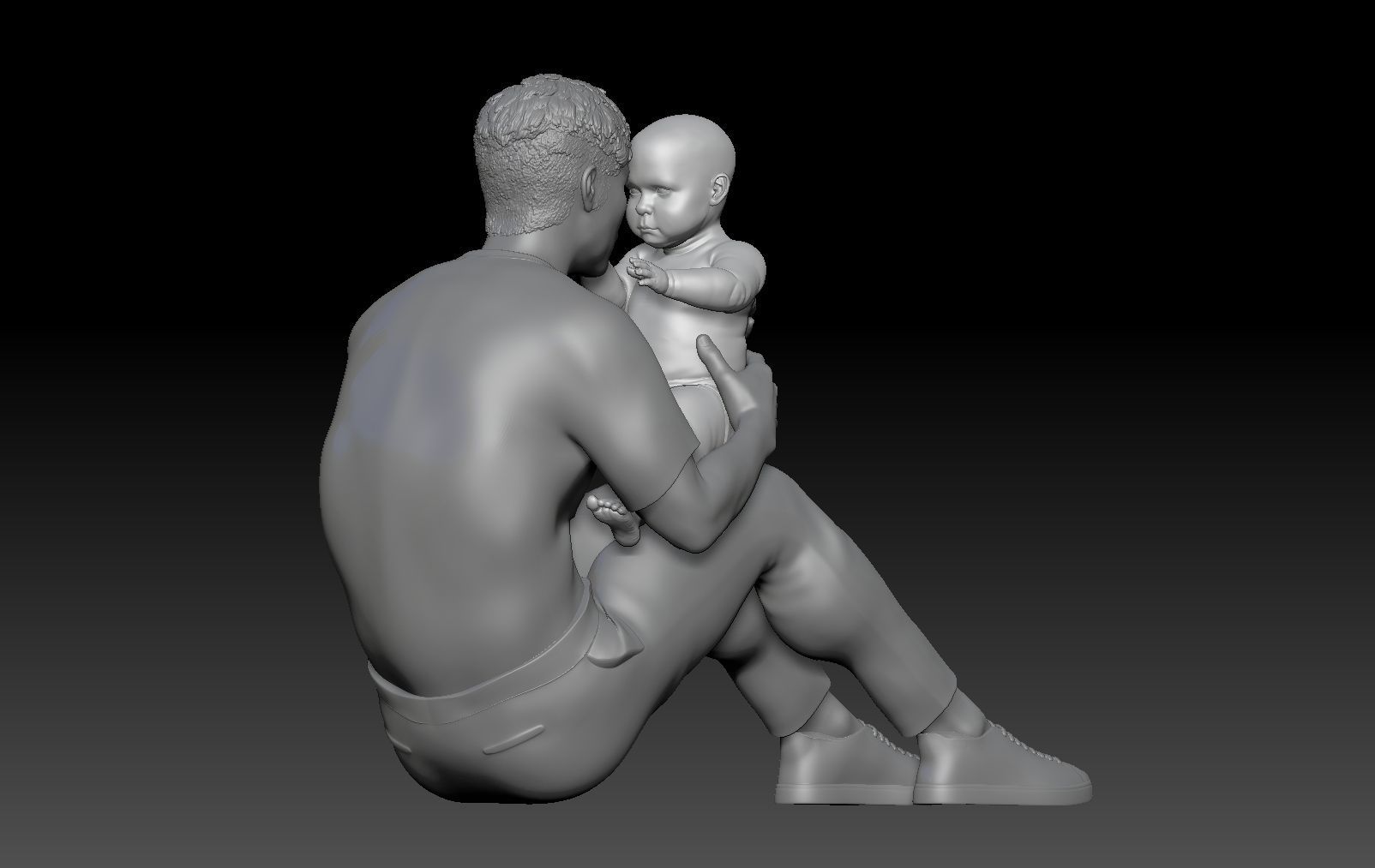DAD WITH NEWBORN 4 3D print model_3